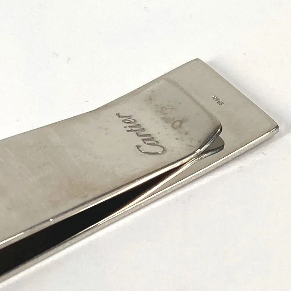CARTIER logo Wallet Money clip SS Silver